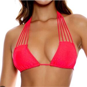 Luli Fama Pink Verano De Rumba Multi String Triangle Bikini Top